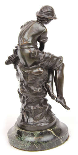 A Pair of 19th Century French Bronzes of Botteleur & Fontaine Fleurie