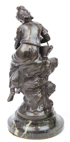 A Pair of 19th Century French Bronzes of Botteleur & Fontaine Fleurie