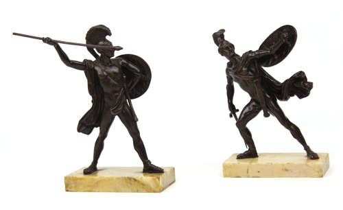 A Pair of 19th Century Gladiator Bronzes