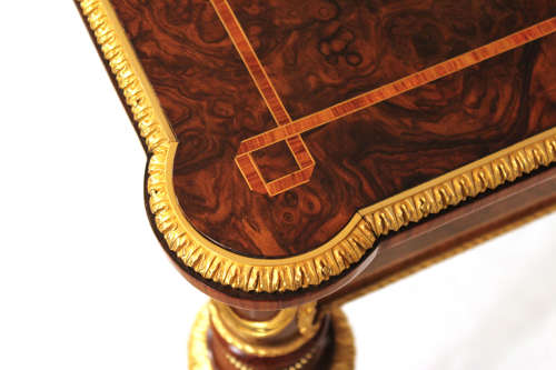 An Exceptional Walnut Inlaid and Ormolu Mounted Card Table