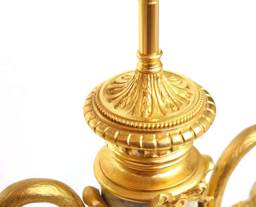 A Fine Pair of French Ormolu Marble Table Lamps