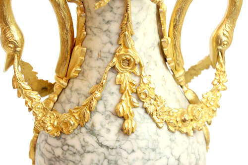 A Fine Pair of French Ormolu Marble Table Lamps
