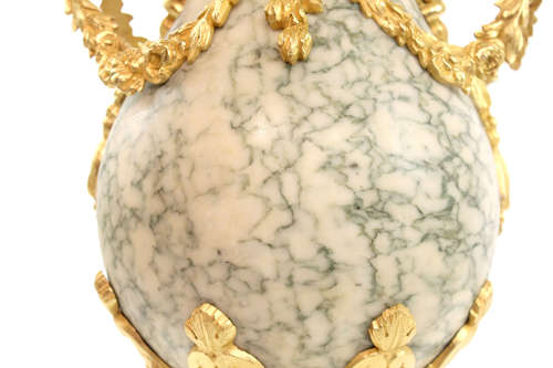 A Fine Pair of French Ormolu Marble Table Lamps
