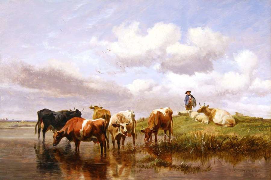 THOMAS SIDNEY COOPER (1803 - 1902) - OIL ON CANVAS