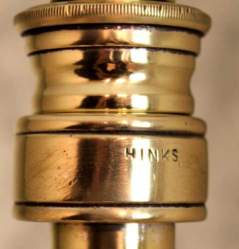A Hinks & Sons Victorian Brass Corinthian Column Adjustable floor Lamp