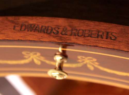 An Edwards and Roberts Inlaid Victorian Mahogany Kidney Side Table