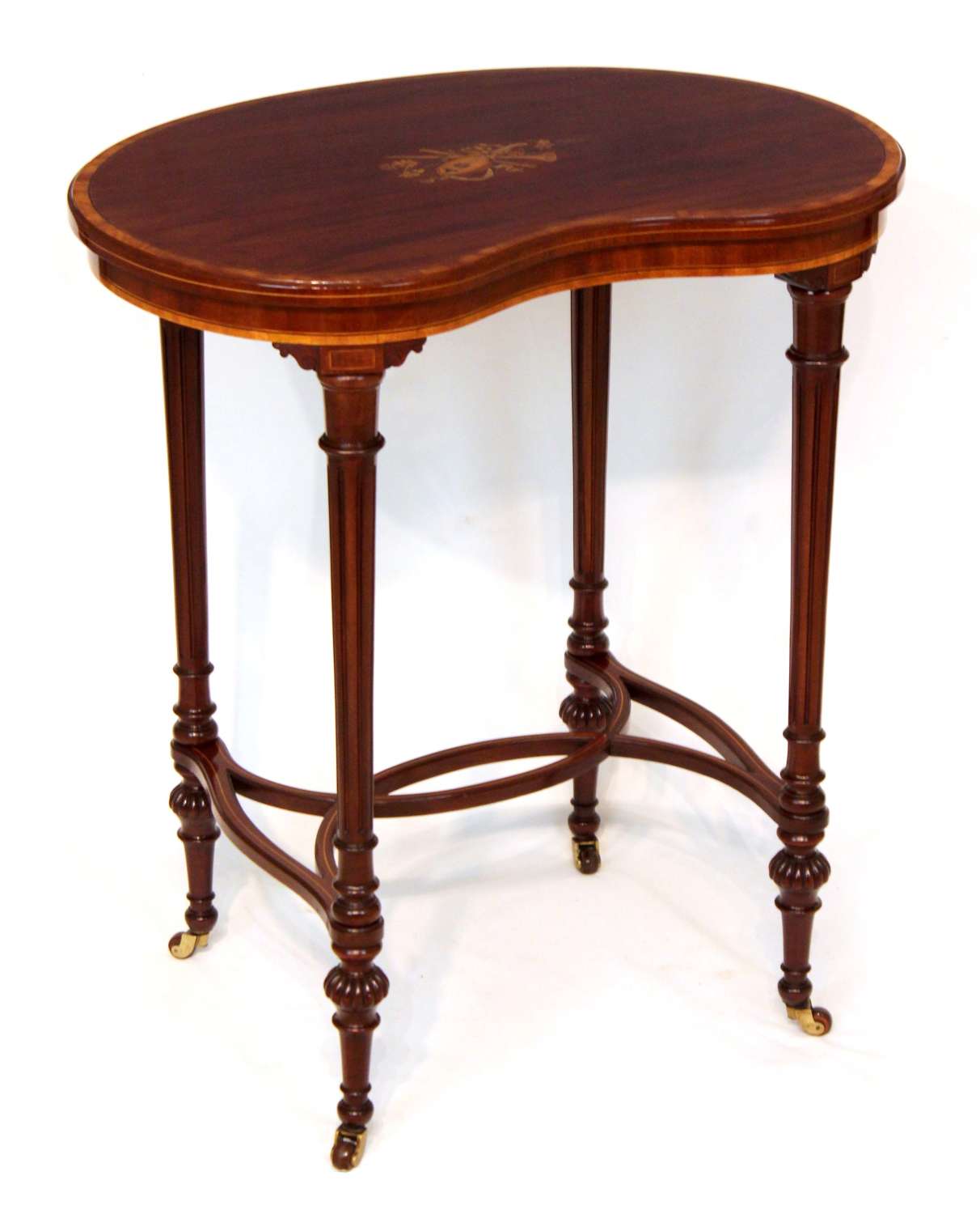 An Elegant Victorian Mahogany Kidney Shaped Side Table