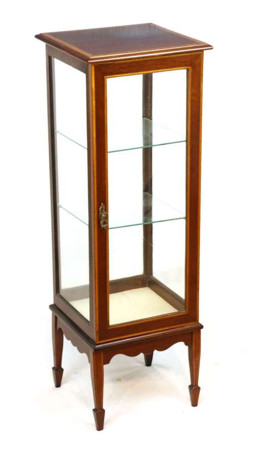 A Quality Edwardian Mahogany Inlaid Center Display Cabinet
