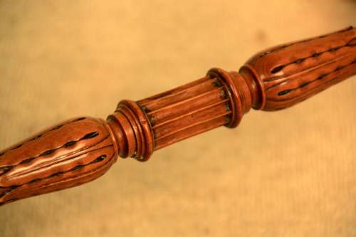 A Fine Victorian Mahogany and Satinwood Inlaid Lyre ended Jardinere