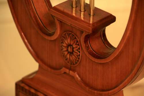 A Fine Victorian Mahogany and Satinwood Inlaid Lyre ended Jardinere