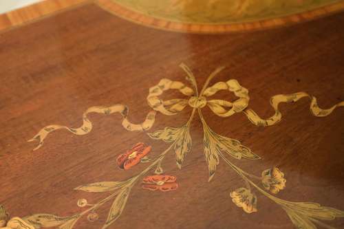 A Superb Late Victorian Mahogany Inlaid Serpentine Commode