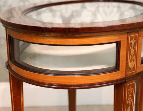 An Edwards & Roberts Victorian Mahogany Inlaid Oval Bijouterie Table