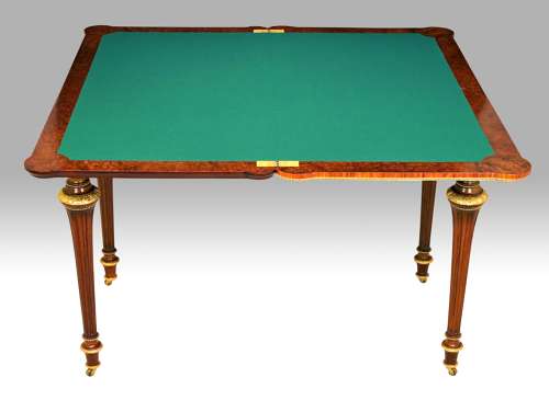 Exhibition Quality Victorian Burr Walnut Inlaid & Ormolu Card Table