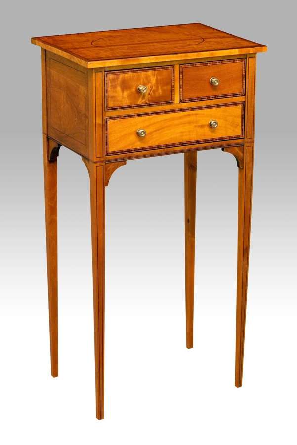 The Quality Edwardian Satinwood Inlaid Side Table.