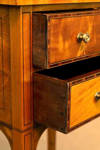 The Quality Edwardian Satinwood Inlaid Side Table.