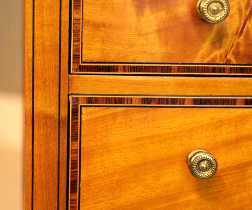 The Quality Edwardian Satinwood Inlaid Side Table.