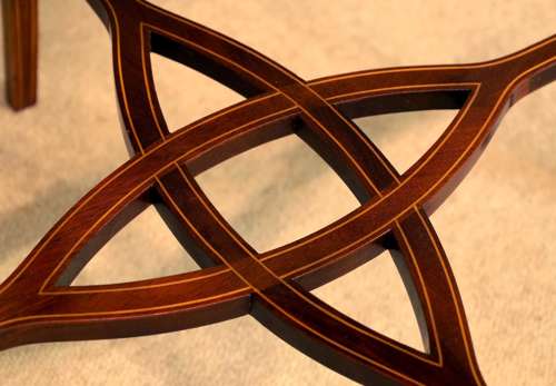 A Fine Quality Late Victorian Mahogany Inlaid Shaped Bijout
