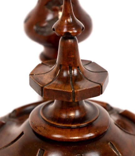 A Victorian Walnut Circular Work Table in the Manner of Gillows