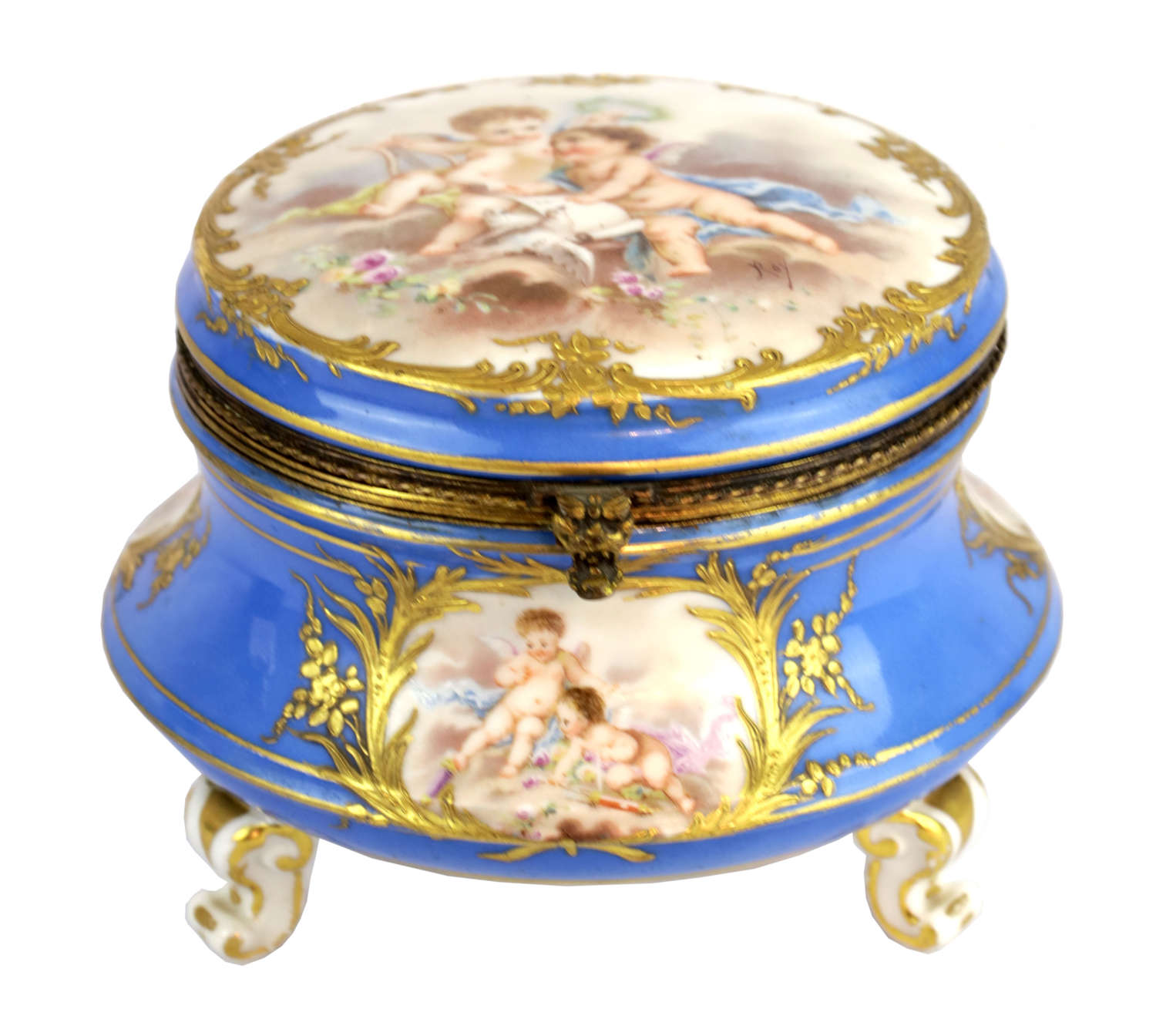 A Late 17th Century Sevres Mounted Pale Blue Table Casket