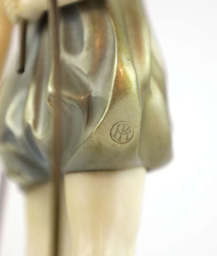 Ferdinand Preiss - A Pair of Art Deco Ivory and Bronze Figures