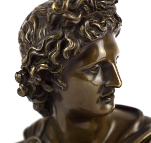 A Pair of 19thC Italian Grand Tour Bronze Busts of Apollo & Diana