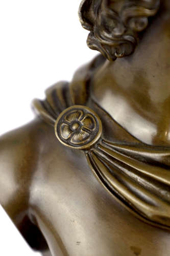 A Pair of 19thC Italian Grand Tour Bronze Busts of Apollo & Diana