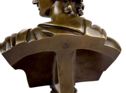 A Pair of 19thC Italian Grand Tour Bronze Busts of Apollo & Diana