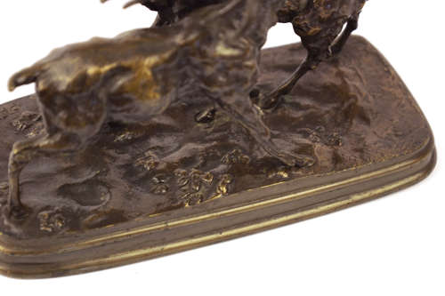 After Ferdinand Pautrot (1832-1874) French Bronze Figure of Two Stags