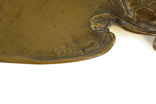 After Georges Flamand (1895-1925) French Art Nouveau Bronze Inkstand