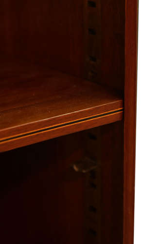 A Victorian Fine Quality Mahogany Inlaid Standing Open Bookcase