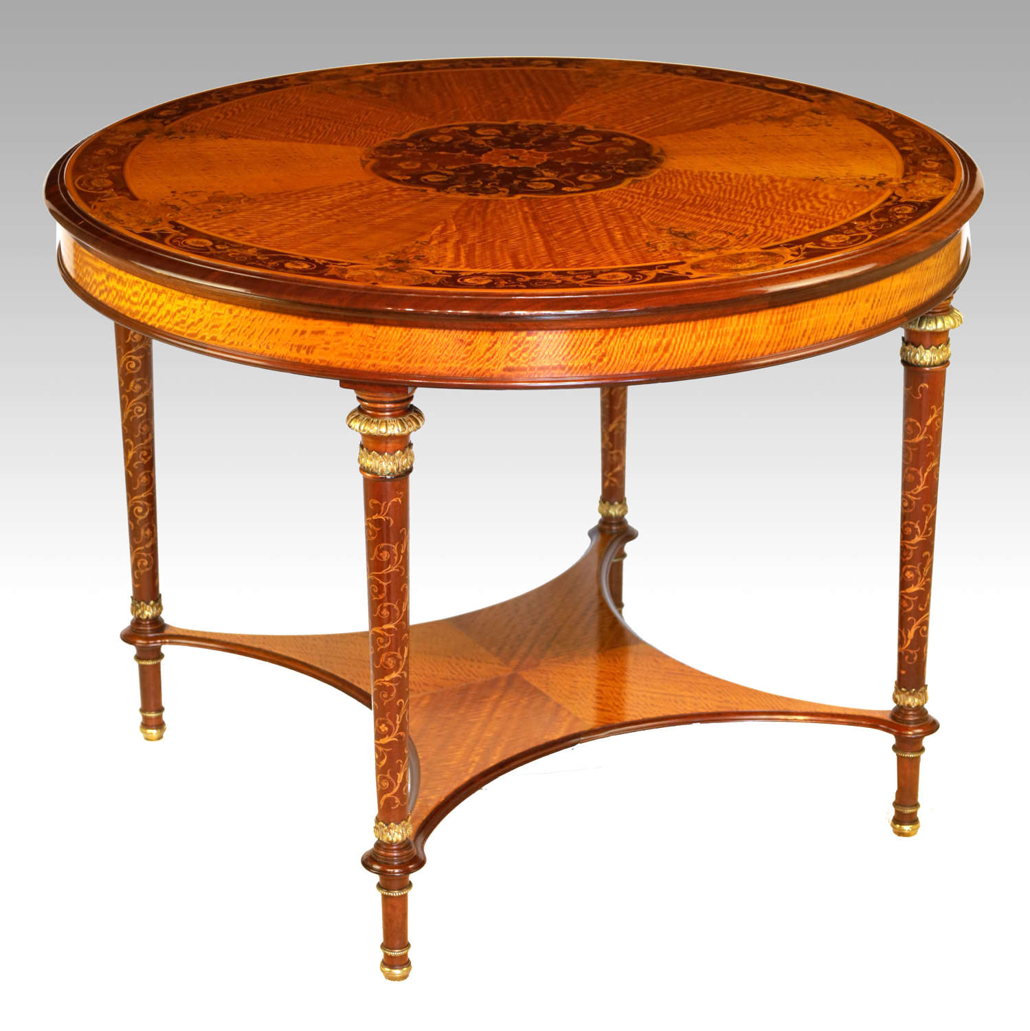 An Exhibition Quality Inlaid Satinwood Collinson & Lock Centre Table