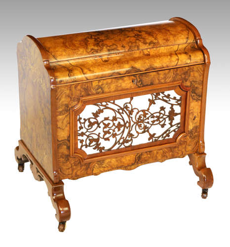 A Fine Quality Victorian Inlaid Burr Walnut Canterbury