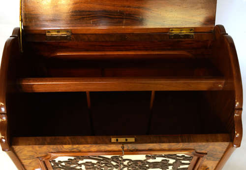 A Fine Quality Victorian Inlaid Burr Walnut Canterbury