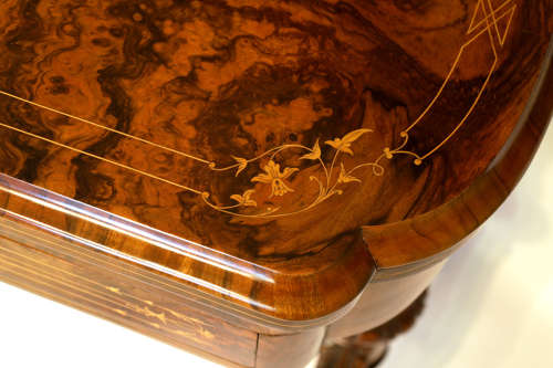 A Fine Quality Late 19th Century Burr Walnut Games/Work Table