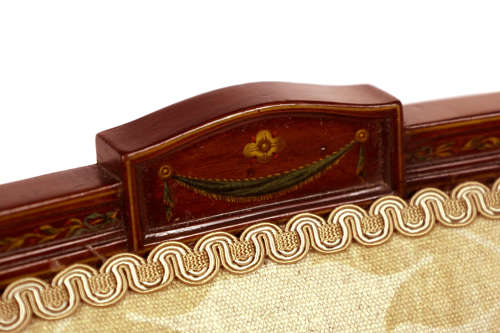 A Excellent Quality Sheraton Revival Upholstered Mahogany Armchair