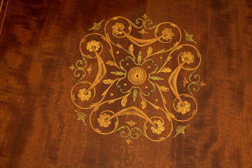 A Fine Late Victorian Mahogany Inlaid Revolving Bookcase
