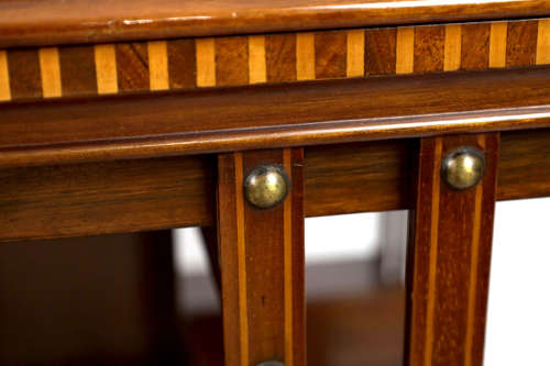 A Fine Late Victorian Mahogany Inlaid Revolving Bookcase