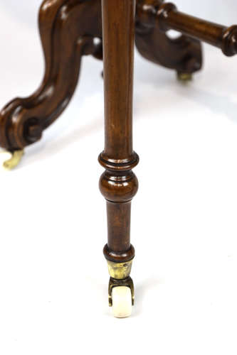 An Exquisite Victorian Burr Walnut Cabriole Leg Baby Sutherland Table