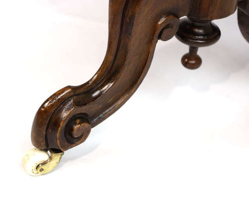 An Exquisite Victorian Burr Walnut Cabriole Leg Baby Sutherland Table