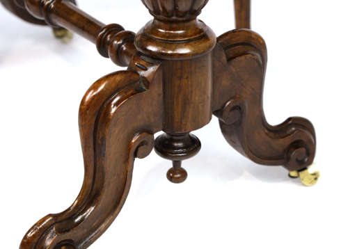 An Exquisite Victorian Burr Walnut Cabriole Leg Baby Sutherland Table