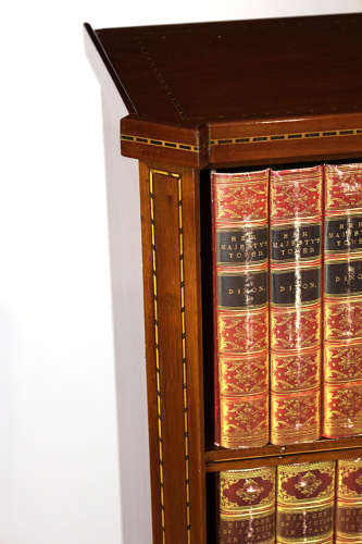 A Victorian Fine Quality Mahogany Inlaid Standing Open Bookcase