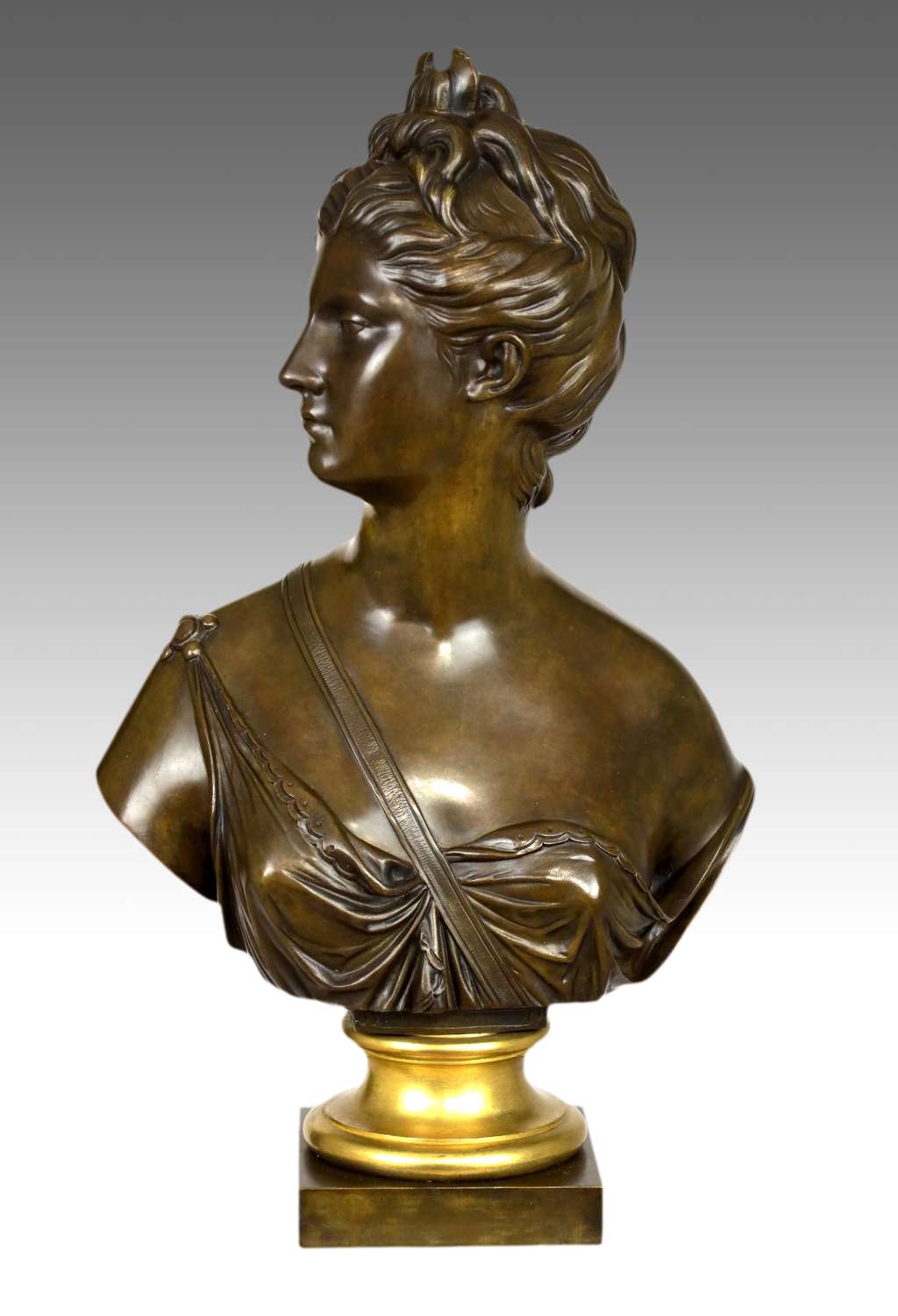 After Jean Antoine Houdon (1741–1828) Bronze Sculpture