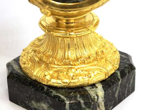 A Pair of Late 19th C Verde Antico and Ormolu Mounted Cassolettes