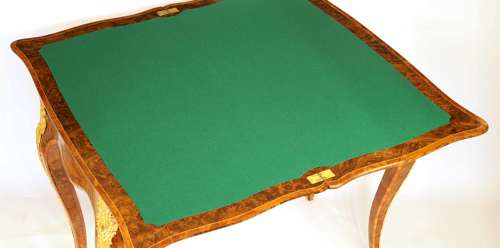 An Excellent Quality Victorian Ormolu Mounted Burr Walnut Games Table