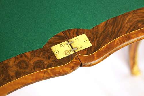 An Excellent Quality Victorian Ormolu Mounted Burr Walnut Games Table