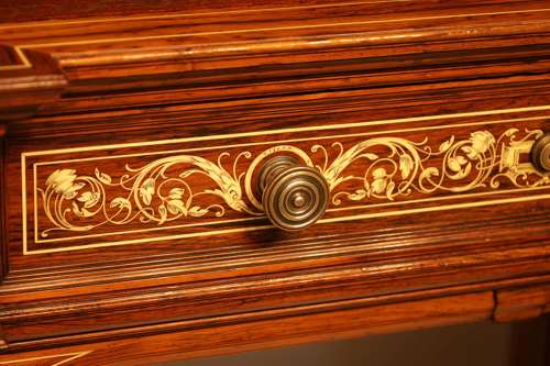 An Exhibition Quality Inlaid Rosewood Pedestal Desk By Howard & Sons