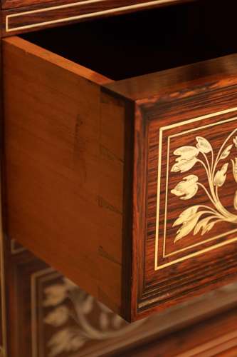 An Exhibition Quality Inlaid Rosewood Pedestal Desk By Howard & Sons