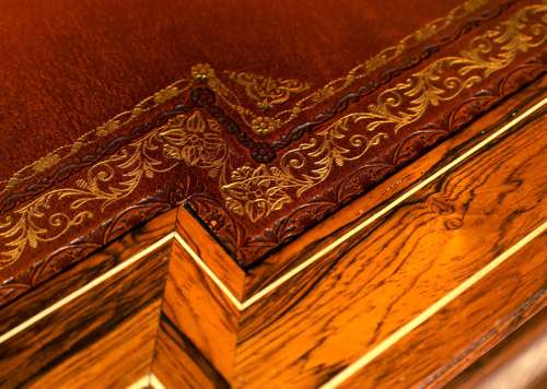 An Exhibition Quality Inlaid Rosewood Pedestal Desk By Howard & Sons