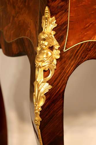 A Fine French Burr Walnut and Kingwood Ormolu Mounted Bureau de Dame