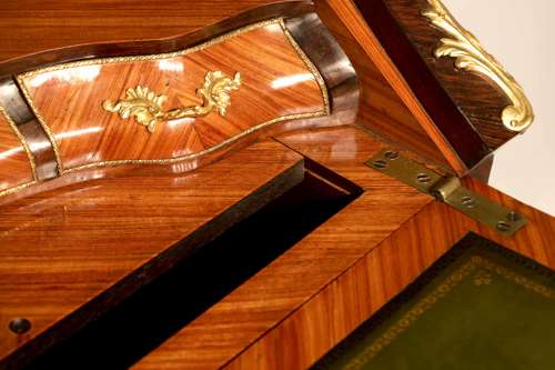 A Fine French Burr Walnut and Kingwood Ormolu Mounted Bureau de Dame